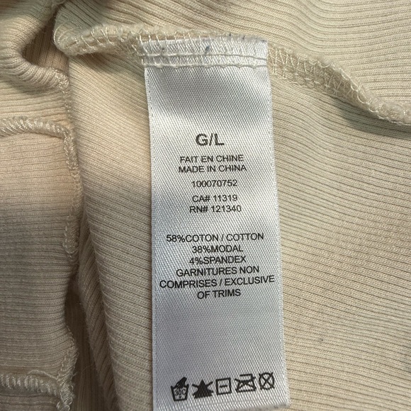 Dynamite Cream Ribbed Knit Top Size L - Picture 3 of 7